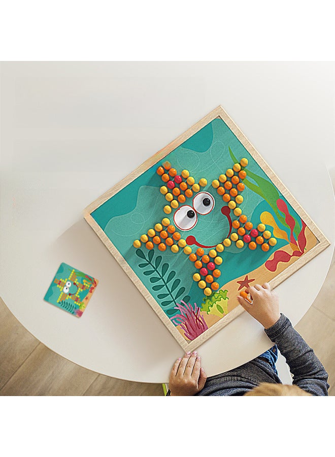 لعبة ألغاز أظافر الفطر الخشبية التعليمية التعليمية الملونة والبصرية، مجموعة من ألواح تصحيح الأظافر الإبداعية - اللون: حديقة أظافر الفطر الصغيرة ZKB - Image 5