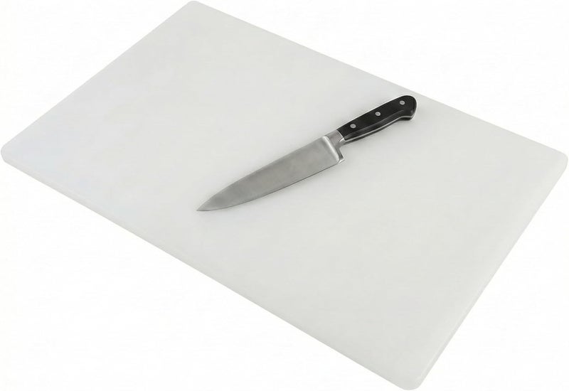 ثيرتين سيفس لوح تقطيع بلاستيكي كبير تجاري 20 × 15 بوصة - سمك 1/2 بوصة من بولي HDPE أبيض، معتمد للمطاعم وخدمات الطعام - Image 1
