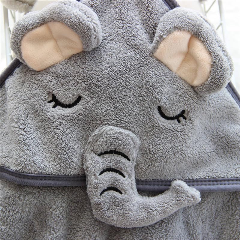 TERI BERI Baby Hooded Towel, Soft and Hypoallergenic Baby Bath Towels with Hood for Toddler Infant Newborn, Large and Absorbent Toddler Towels for Baby Boy Girl (31 x 31 inch) (Grey Elephant) - Image 5