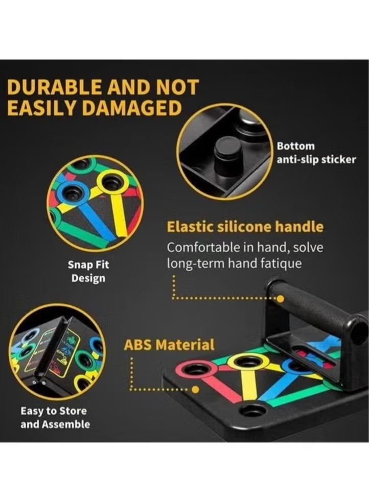 OMEVE Push Up Board Multi Function 14 in 1 Push Up Bar Foldable Push Up Handles for Floor to Strengthen Arms Core and Back Portable Home Gym Strength Training Equipment for Men and Women - Image 3