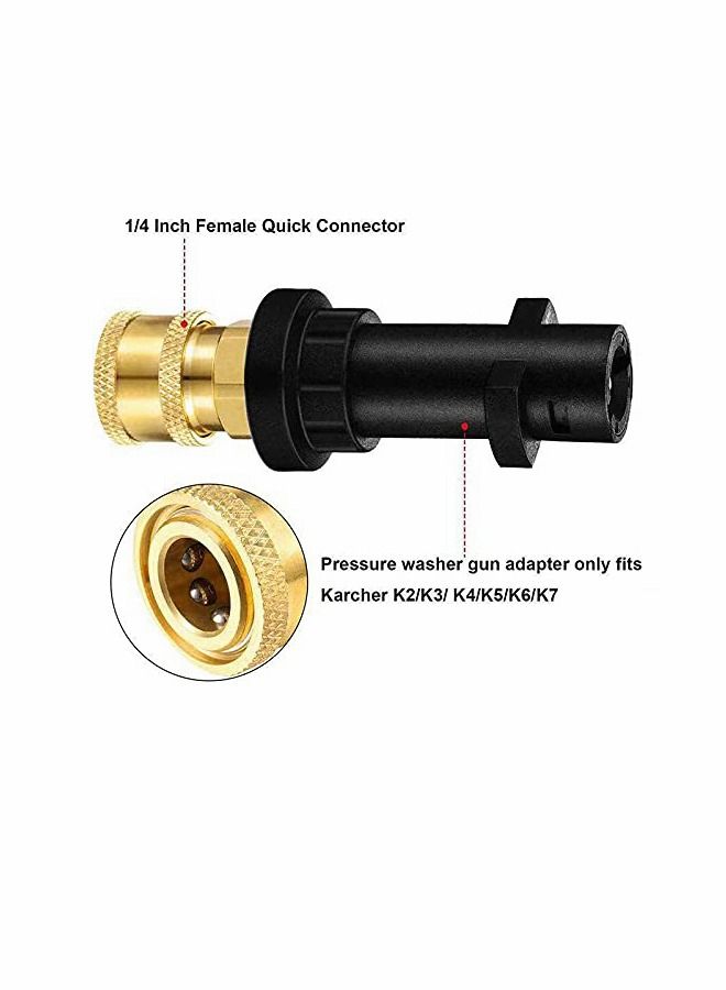 Excefore High Pressure Washer Gun Adapter 1/4" Spray Nozzle Tips Sets Brass Female Quick Connector for Karcher K2 - K7 Series - Image 2