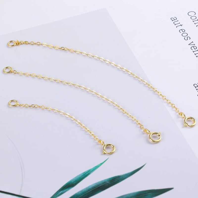 Lancharmed 3 Pcs 925 Sterling Silver Necklace Extenders for Women Durable Strong Removable Necklace Bracelet Anklet Extension Jewelry Making Chains - Image 5