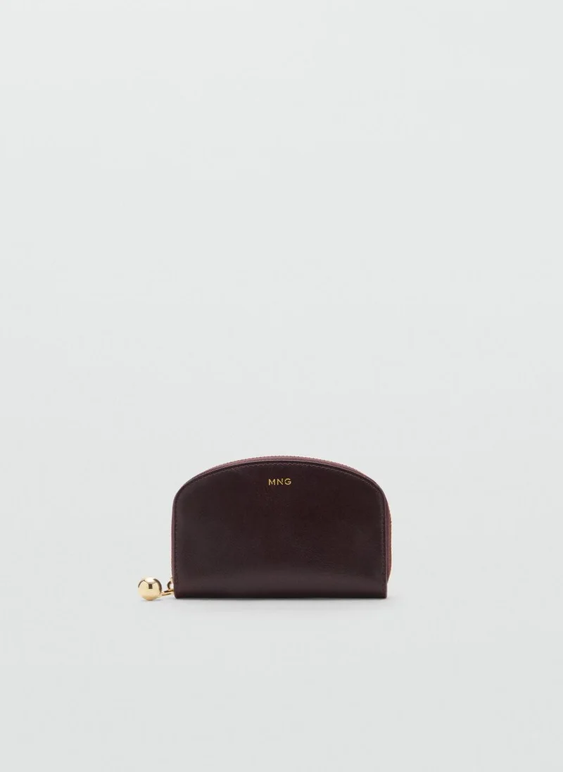 MANGO Medium wallet with mini-bead embellishment