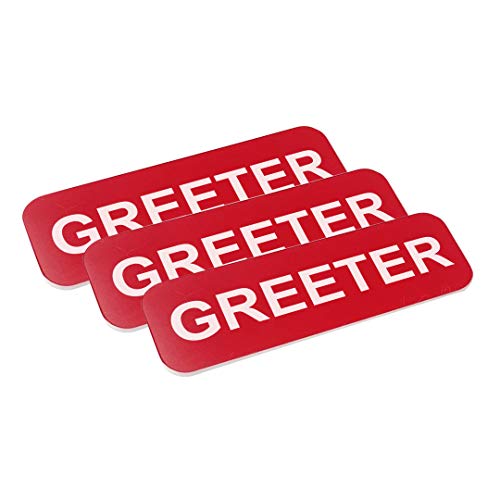 All Quality Badges Greeter 1 x 3 Name Tag, Red (10 Pack) - Image 4