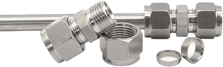 Yoebor Metalwork Metric 304 Stainless Steel Compression Union Tube Fitting, 3mm Tubing OD (2 Pcs) - Image 3