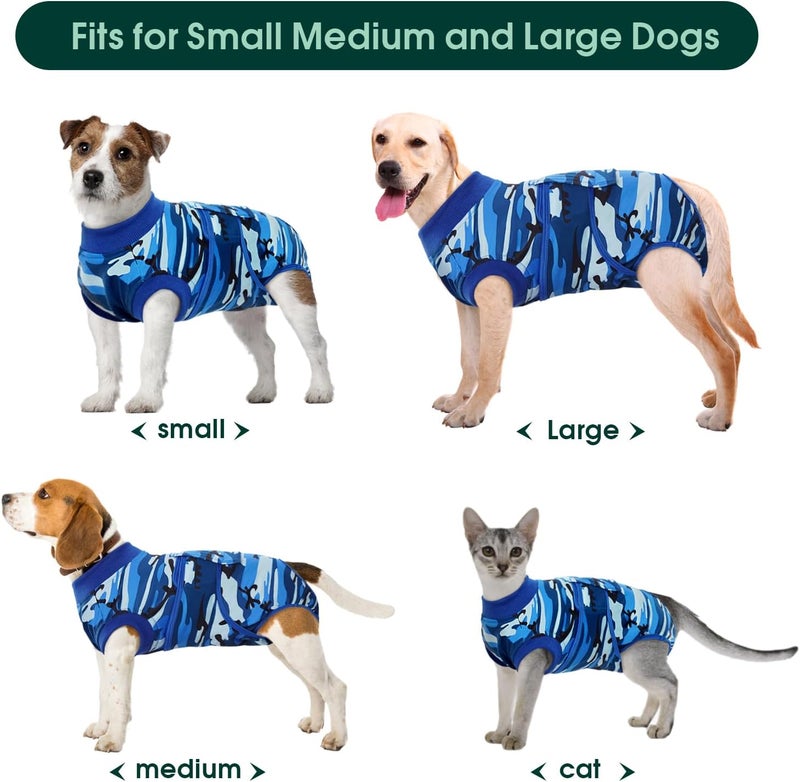 Kuoser Dog Surgery Recovery Suit, Professional Dog Recovery Suit Dog Surgical Recovery Suit Female Male, Anti-Licking Neutered Spay Onesie for Small Medium Large Dogs Puppy E-Collar &Cone Alternative - Image 3