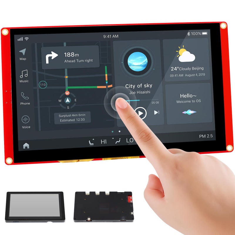 ELECROW ESP32 Display 800Ã—480, 7 Inch HMI Basic ESP32 RGB TFT LCD Touch Screen with Acrylic Case, 32-Bit LX6 Dual-Core Processor, Up to 240MHz, Compatible with Arduino, LVGL, PlatformIO, MicroPython - Image 1