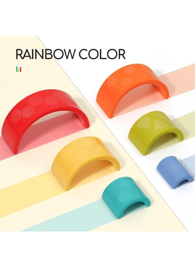 Hola Montessori Toy for Toddlers 1–3 Years, Rainbow Stacking & Sensory Pull Toy Set, Chameleon Push & Pull Car, Preschool Educational Learning Toy - Image 2