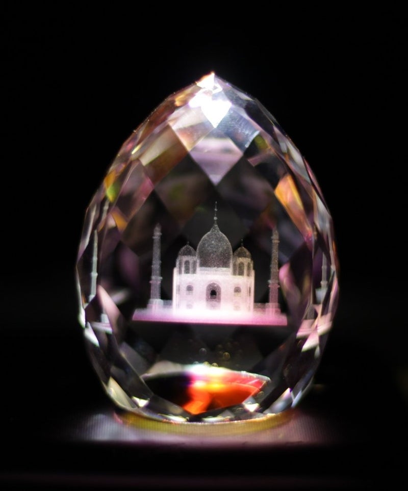 Lilone Crystal Showpiece Taj Mahal Figurine (5 cm, Clear) - Image 1