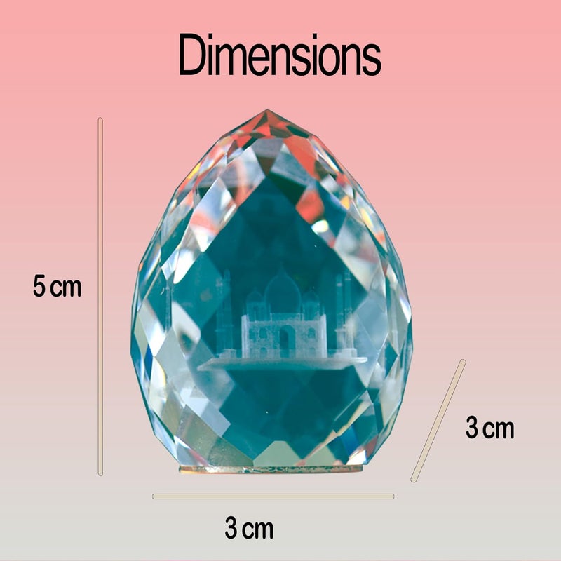 Lilone Crystal Showpiece Taj Mahal Figurine (5 cm, Clear) - Image 3