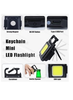 Emergency Light Tiokkss COB Small Flashlights Rechargeable 1000 Lumens Keychain Mini Flashlight 4 Light Modes Portable Pocket Light with Folding Bracket Bottle Opener and Magnet Base for Camping Fishi - pzsku/Z991DC225FAC4CC92EAA2Z/45/_/1699391523/24c354b6-5f81-4af8-aaef-f116c6bed82f