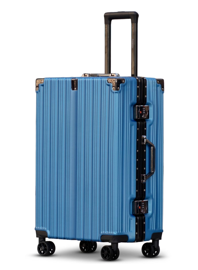 ZAAPPY Prosp 24 Inch (20-25KG) Checked In Aluminum Frame Unbreakable Fashion Travel Trolley Luggage, Polycarbonate Hard Shell Suitcase with 360° Double Spinner Wheels - Image 1