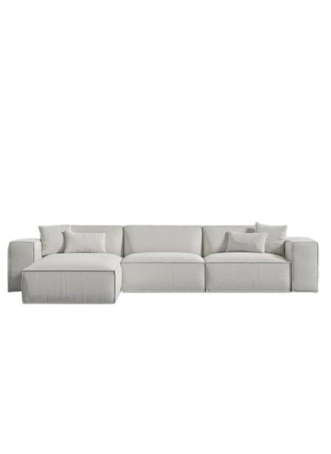 KARNAK Karnak Carol Corner L Shape Luxury Sofa Set Modern Design Furniture Sectional Velvet Couch Comfortable Living Room Sofa Color (White)  - Image 4