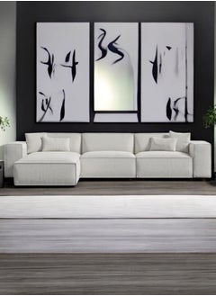 KARNAK طقم أريكة فاخرة من الكرنك كارول على شكل حرف L، أثاث بتصميم عصري، أريكة مريحة لغرفة المعيشة، لون (أبيض)  - Image 2