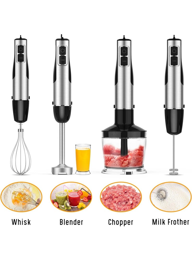 ET-LIFE - 1100W 5-in-1 Hand Blender Chopper Whisker Mixer with 12 Speed | Durable Stainless Steel Blade & Removable Stick | Comes with 600ml beaker, 500ml Chopper HB-2080 - Image 1