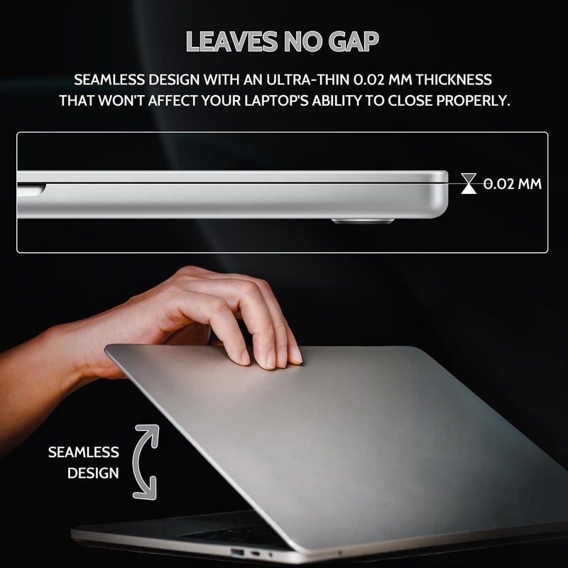 Peslv شاشة خصوصية 360° 4 Way لجهاز Macbook Air 13.6 و13 بوصة (2022-2025، M2، M3، M4)، غطاء خصوصية مضاد للوهج الأزرق ومضاد للتجسس، واقي أمان أسود خالٍ من الفقاعات لجهاز Mac المحمول - Image 4