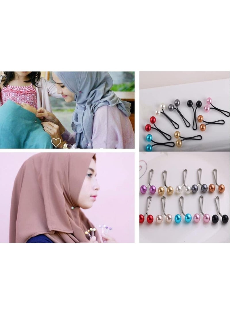 12pcs Women's Pearl Brooch Pins U-Shaped Hijab Scarf Clips Faux Pearl Scarf Clips Pinless Scarf Clips - Image 5