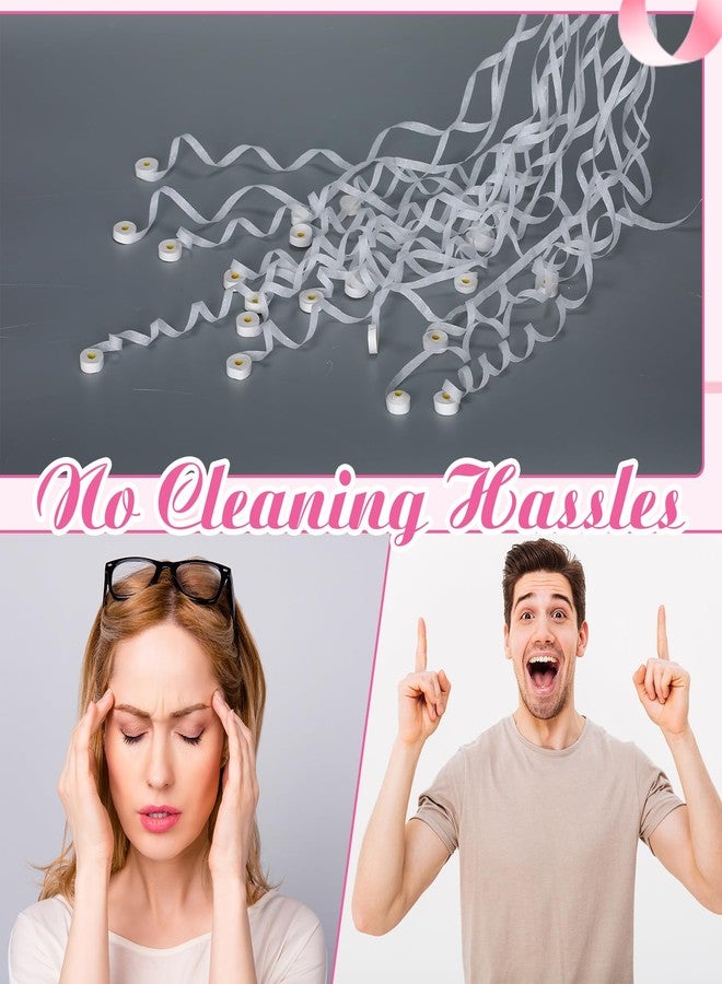 Poen مجموعة بوين من 150 قطعة من شرائط التزيين الورقية - شرائط يدوية بدون فوضى، مفرقعات ورقية للاحتفالات برأس السنة وأعياد الميلاد وحفلات الزفاف (أبيض) - Image 5