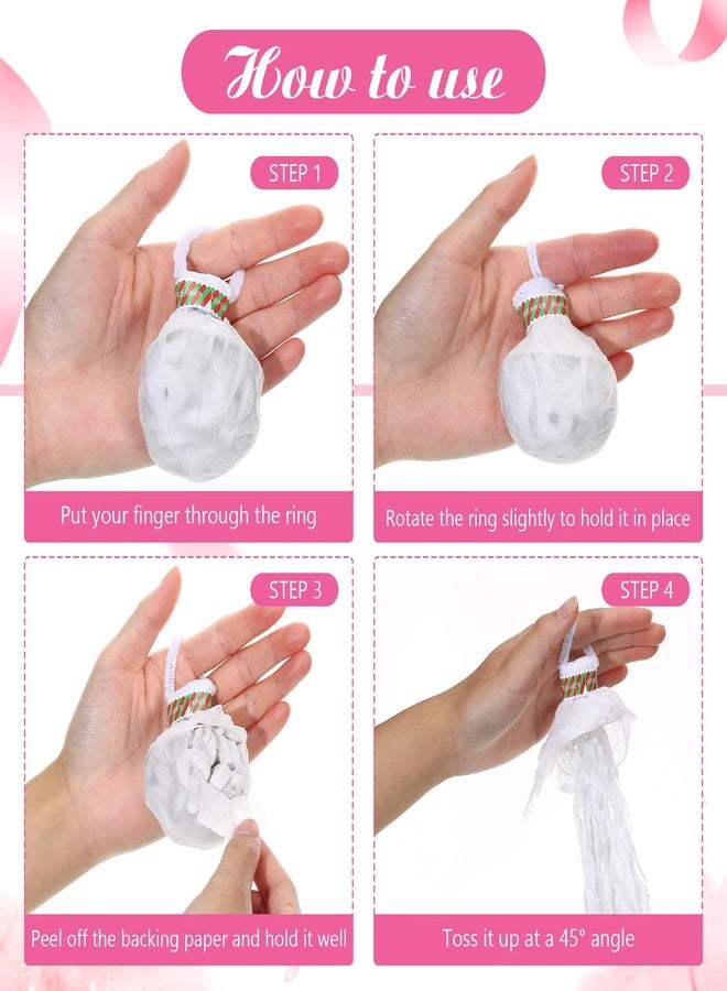 Poen مجموعة بوين من 150 قطعة من شرائط التزيين الورقية - شرائط يدوية بدون فوضى، مفرقعات ورقية للاحتفالات برأس السنة وأعياد الميلاد وحفلات الزفاف (أبيض) - Image 3