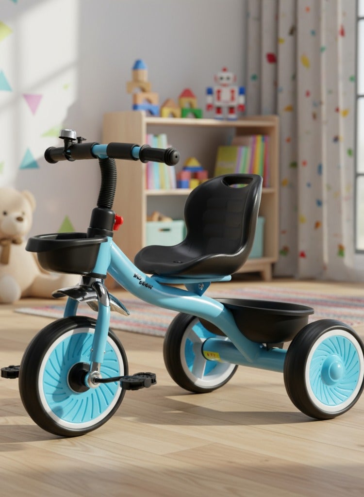 MG Tricycle for Kids with a Front and Rear Basket, Bell and Color Wheels for Boys and Girls for Age 2 to 6 Years  Baby Tricycle, Blue - Image 2