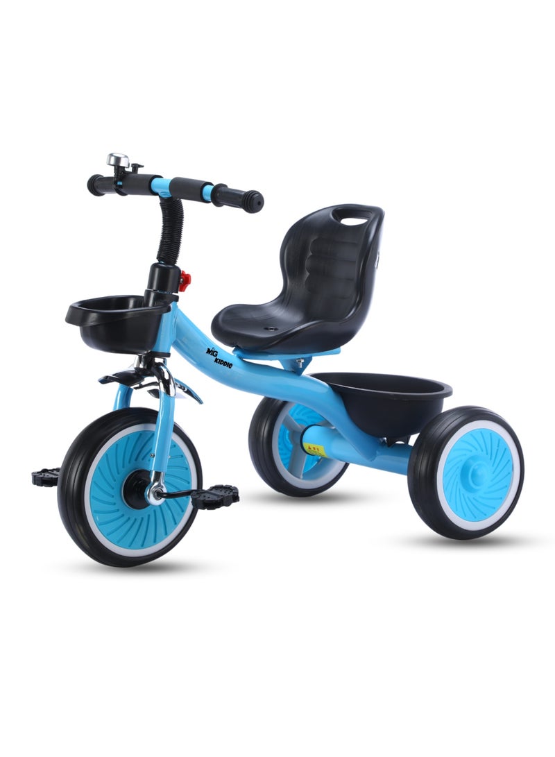 MG Tricycle for Kids with a Front and Rear Basket, Bell and Color Wheels for Boys and Girls for Age 2 to 6 Years  Baby Tricycle, Blue - Image 1