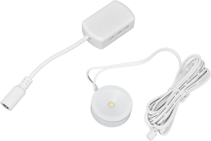 LED Under Cabinet Puck Lights, Dimmable Ultra Thin Round Cabinet Light, USB Powered White LED Lighting for Exhibition Halls Cabinets Wardrobes Wine Racks (One for six) - Image 4