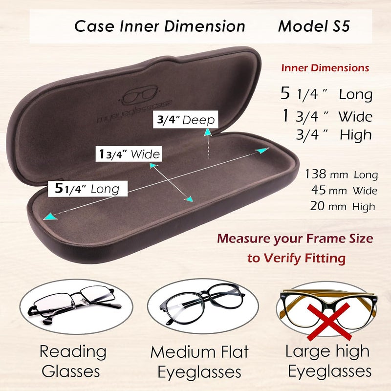 MyEyeglassCase علبة نظاراتي الرجالية الصغيرة - حافظة صلبة للنظارات مع حقيبة وقطعة قماش - حافظة ضيقة ونحيفة للقراءة - متينة - Image 5