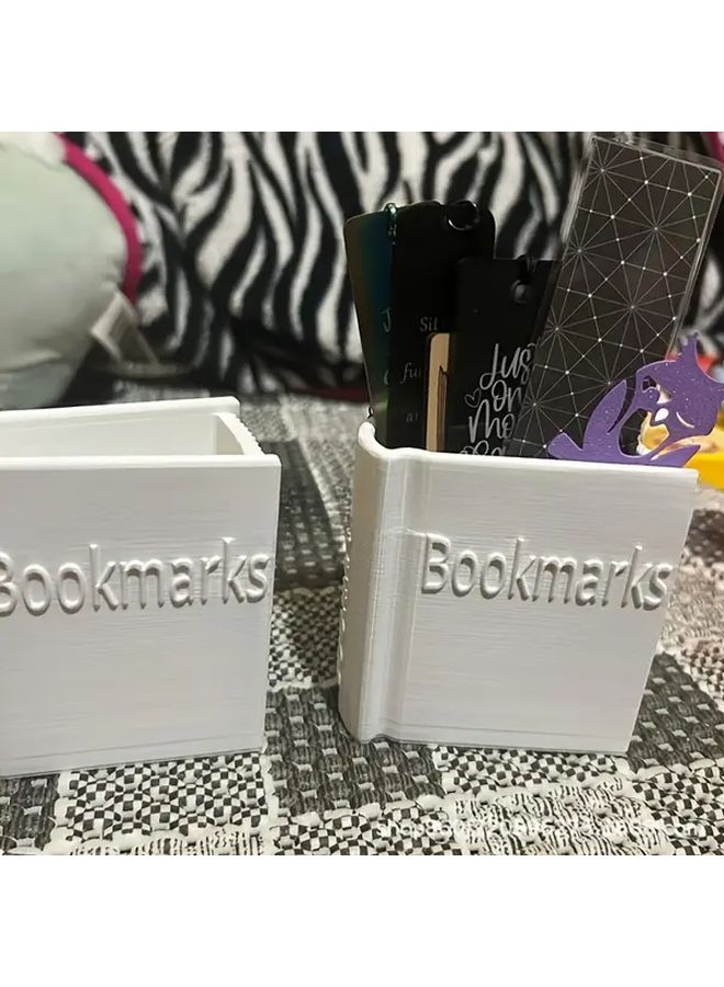 Red Book Shaped Bookmark Holder Storage Box and Desk Organizer for Home Office - Image 1