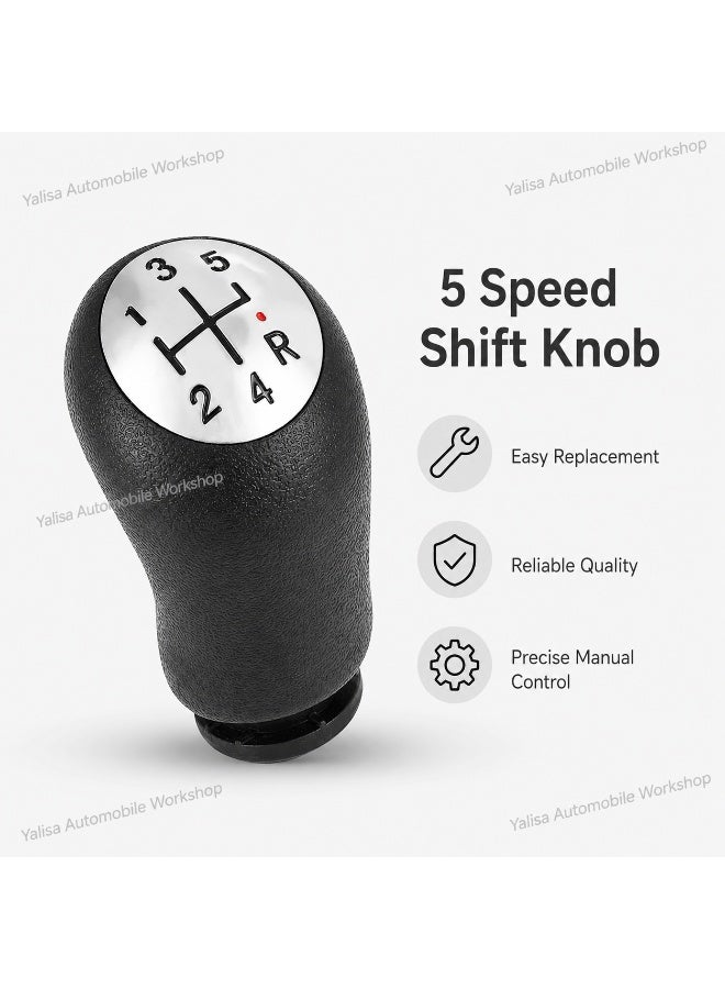 5-Speed Manual Gear Shift Knob for Renault Clio III, Twingo III, Laguna II, Modus & Dacia Dokker Duster II, Black Plastic - Image 4