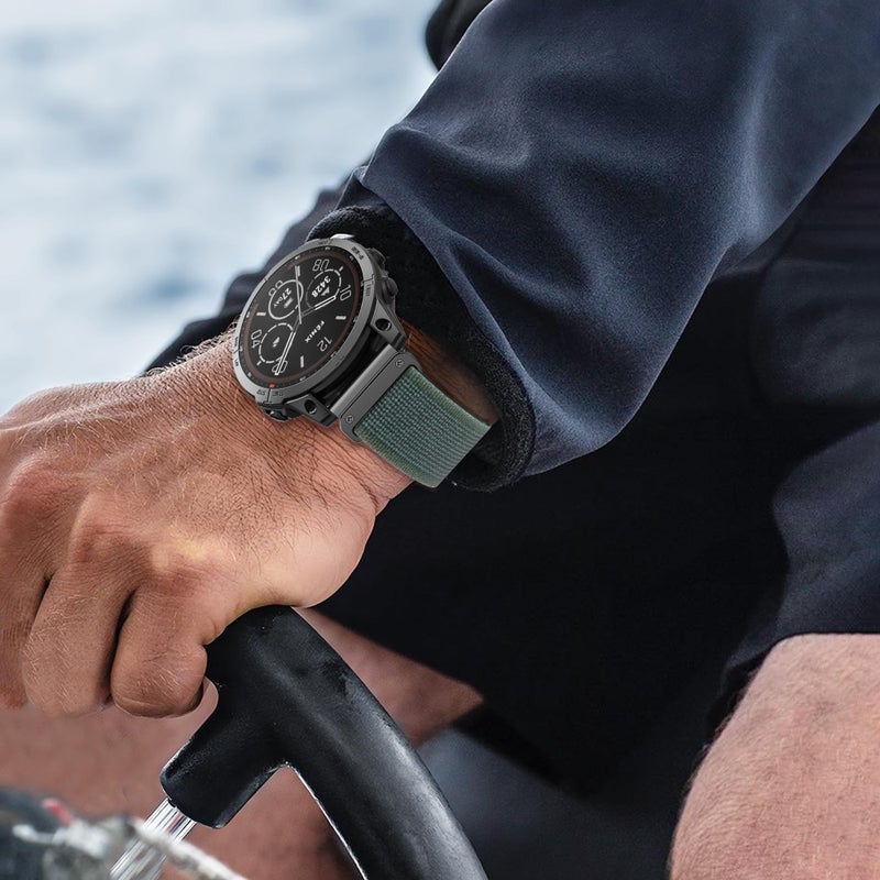 ANCOOL حزام ANCOOL متوافق مع Garmin Fenix 7X/6X/5X، أحزمة نايلون سهلة التركيب 26 مم لـ Garmin Fenix 3/5X Plus/6X Pro/Tactix Delta/Enduro 2 (أسود) - Image 5