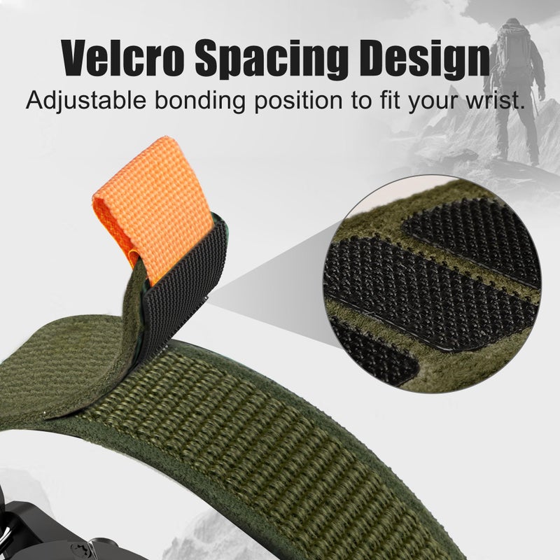 ANCOOL حزام ANCOOL متوافق مع Garmin Fenix 7X/6X/5X، أحزمة نايلون سهلة التركيب 26 مم لـ Garmin Fenix 3/5X Plus/6X Pro/Tactix Delta/Enduro 2 (أسود) - Image 2