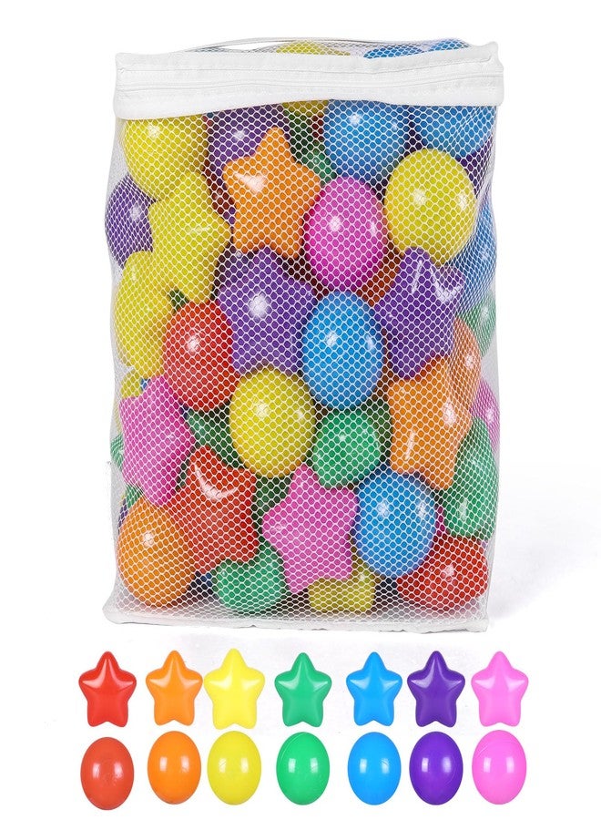 STARBOLO Ball Pit Balls - 100pcs Crush Proof Plastic Children's Toy Balls Bright 7 Colors Ocean Balls for Birthday Parties Games Pool - Image 1