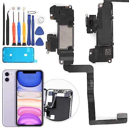 YWLRONG سماعة الأذن YWLRONG لهاتف iPhone 11 - بديل مع ضوء، حساس التقارب، كابل مرن وأدوات إصلاح - Image 1