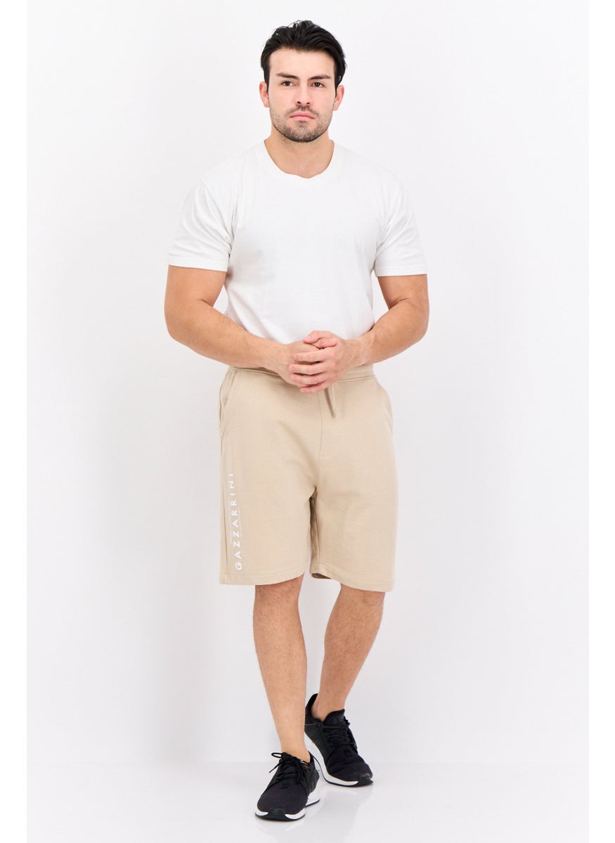 Gazzarrini Men Printed Side Pocket Basic Shorts, Beige  - Image 3