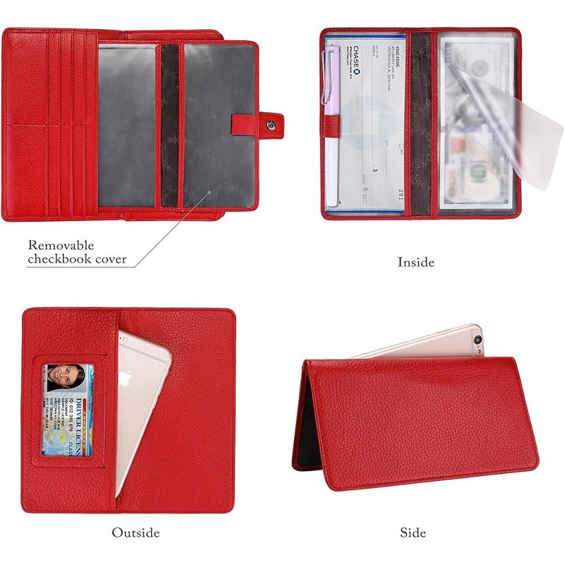 ITSLIFE Womens Wallet,Large Capacity RFID Blocking Leather Wallets Credit Cards Organizer Ladies Wallet with Checkbook Holder - Image 3