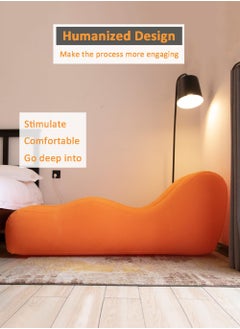 EzzySo Love Sofa Inflatable Bench Recliner, Portable Couple Inflatable Bed Multi-Functional Sofa with Electric Inflator Pump Plush Sofa Toy Orange  - Image 2