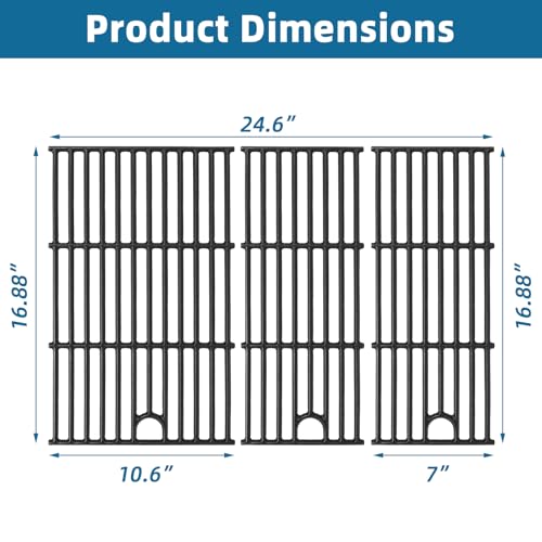 Grimate Cooking Grates for Charbroil Performance Grill - 463365021 463365522 463352521 463350521, Grill Grates for 463366022 463350722 463352021,Cast Iron, 17", 3 Packs - Image 2