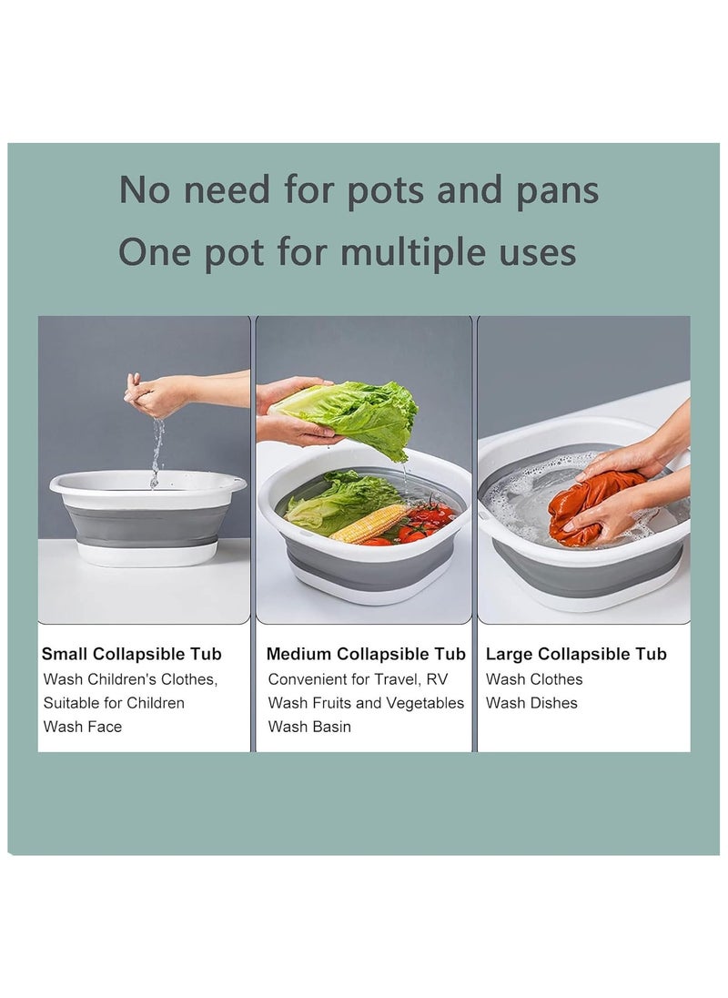 Generic 3-Pack Foldable Wash Basin Set，Multipurpose Collapsible Wash Basin，Lightweight Basin，3 Different Sizes Portable and Space Saving，Baby Care/Outdoor Adventure/Home  - Image 3