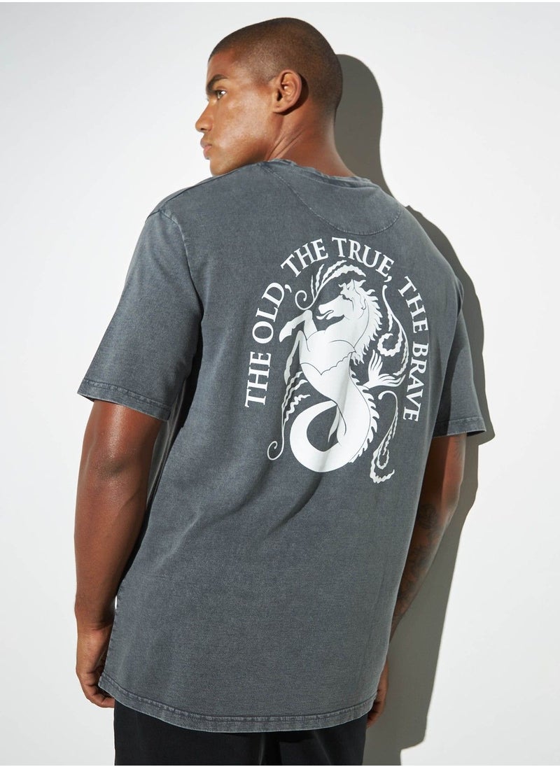 SP Characters - House of Dragon Print Crew Neck T-shirt with Short Sleeves - Image 1