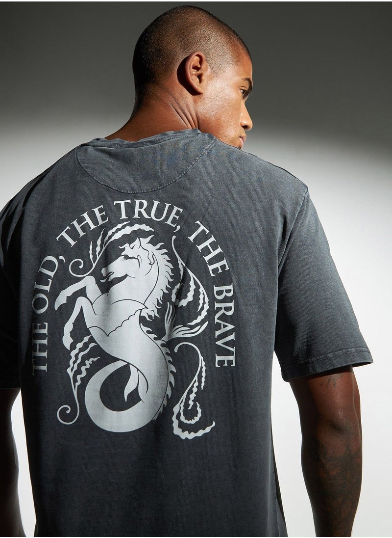 SP Characters - House of Dragon Print Crew Neck T-shirt with Short Sleeves - Image 1