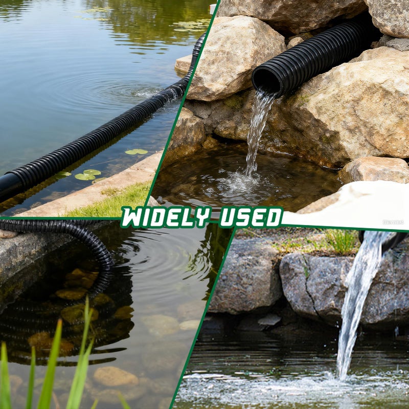 Wocloer Pond Tubing 1â€ Ã— 10 Feet Black Flexible PVC Pond Hose,Garden Pond PVC Tube - Reinforced, Kink-Resistant Tubing for Pumps, Fountains & Waterfalls, with 4 Clamps,1" Dia - Image 5