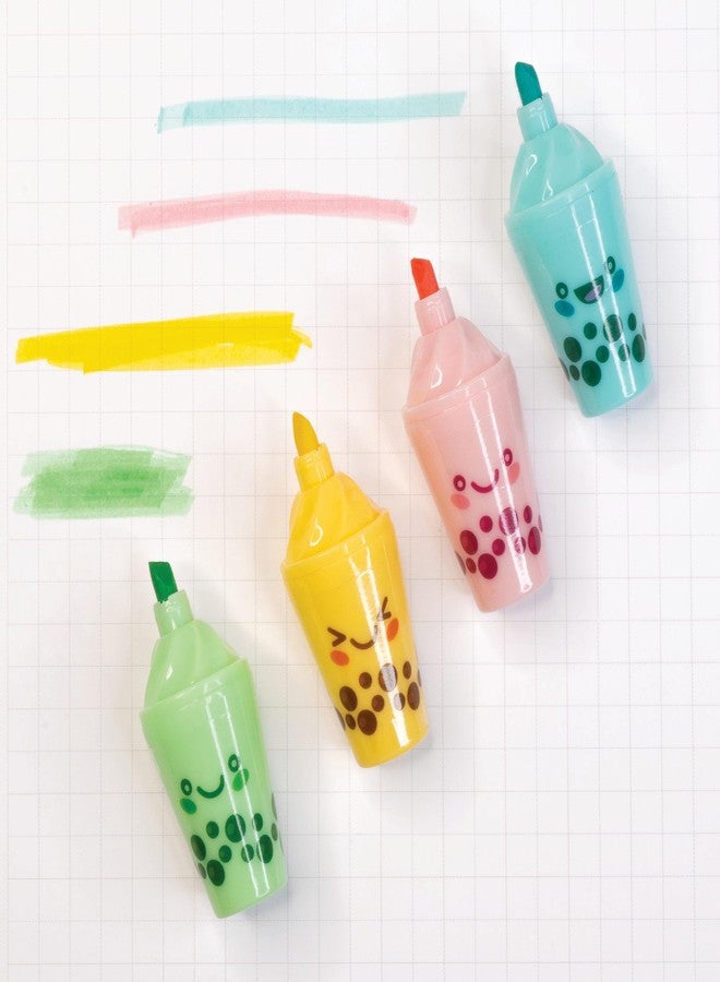 Geddes Raymond Geddes Anime Boba Tea Cute Highlighters (24 per Bag) - Chisel Tip Book Highlighters - Ideal Fun School Supplies - Image 3