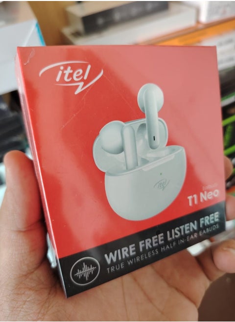 itel t1 neo earbuds Headphone battery: 70mAh Case battery: 510mAh 1 year warranty 13.4mm speakers Type-C charging port