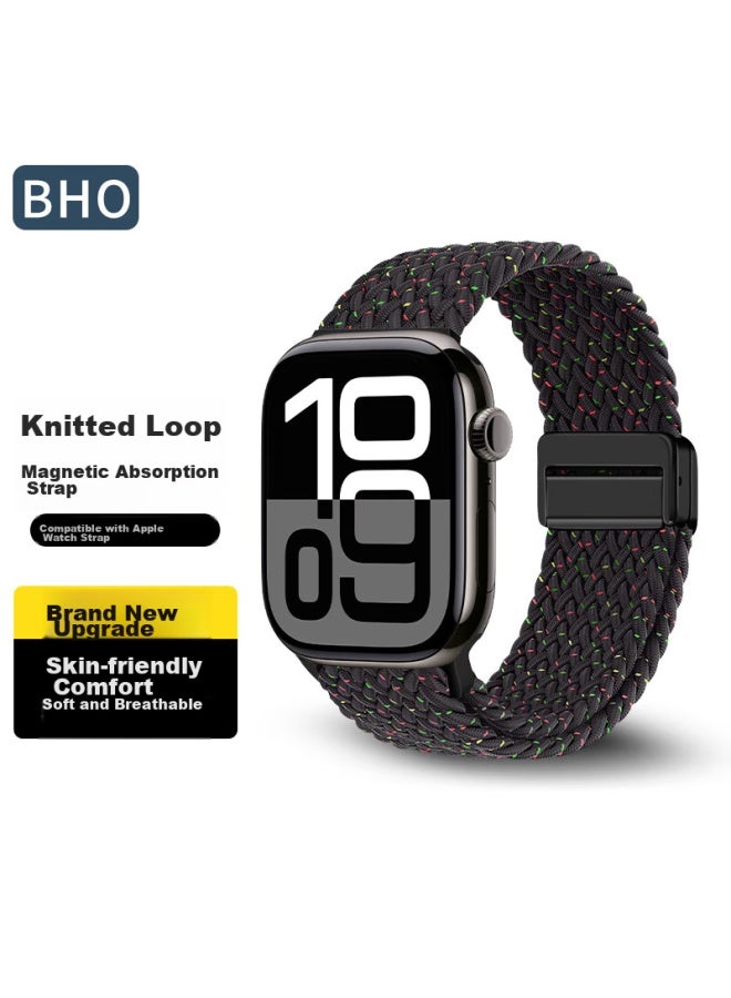 Bho Suitable For Apple Watch Band, Apple Watch S10/ultra2/s9/se Braided Loop Band, Iwatch S8/7/6/5/4 Nylon Magnetic Buckle Watch Strap - Image 1