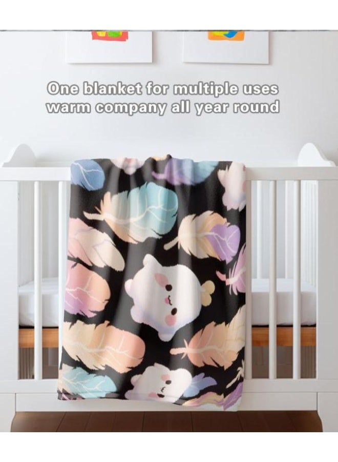 عام بطانية رقيقة من الفانيلا الكرتونية للأطفال والرضع (دافئة ومريحة، ومناسبة للنوم والألعاب) 70 سم * 100 سم - Image 5