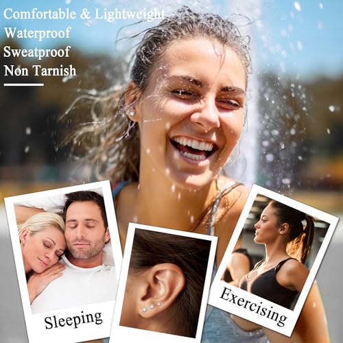 Fansilver 20G Hypoallergenic Flat Back Earrings for Women Men Silver 14K Gold Stainless Steel Stud Earrings Brithstone Cubic Zirconia Studs Surgical Steel Cartilage Earrings for Sensitive Ears - Image 4