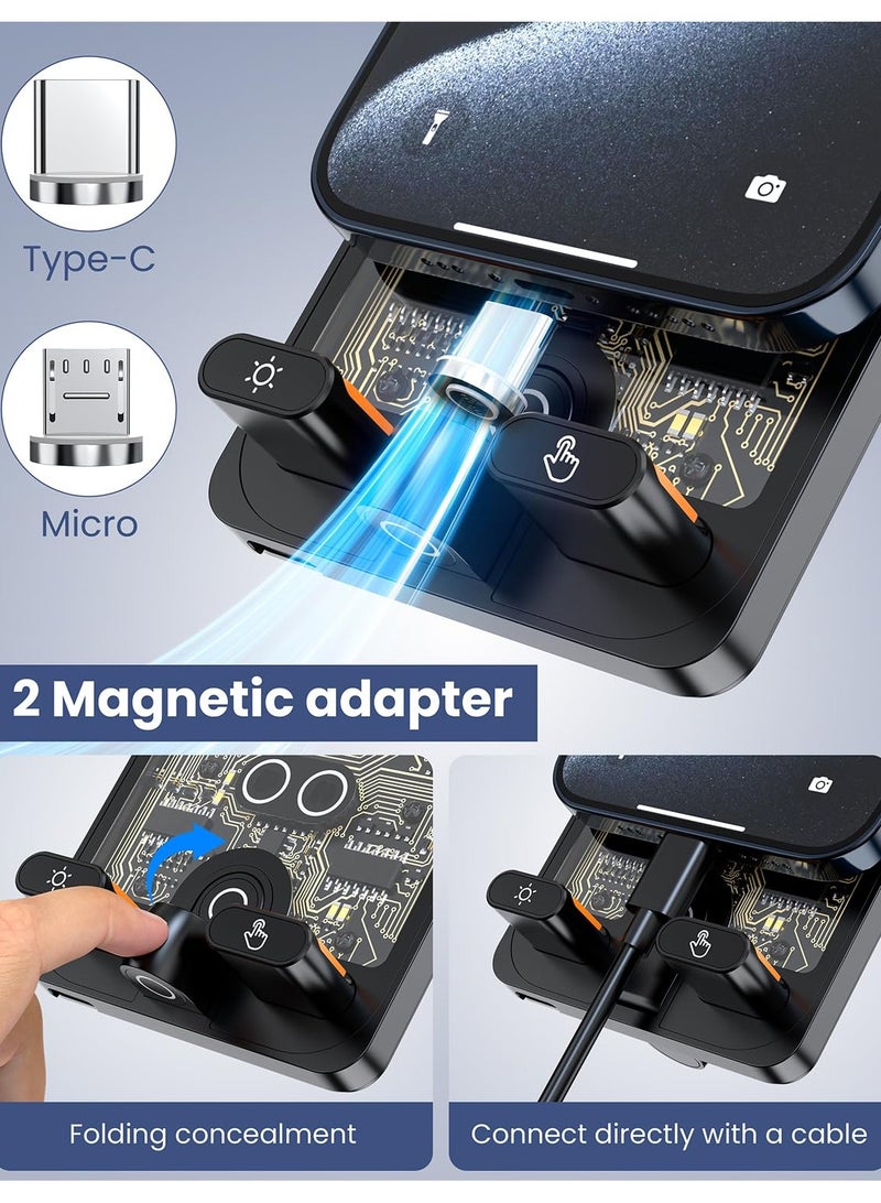 SYOSI Wireless Car Charger, Fast Charging Phone Holder, 3 in 1 Phone Mount Auto Clamping Car Accessories, Compatible with iPhone 15 14 13 12 11 Xs XR, Samsung S23 Ultra S22 S21 S20/S10+ S9+ Note 9, Black - Image 3