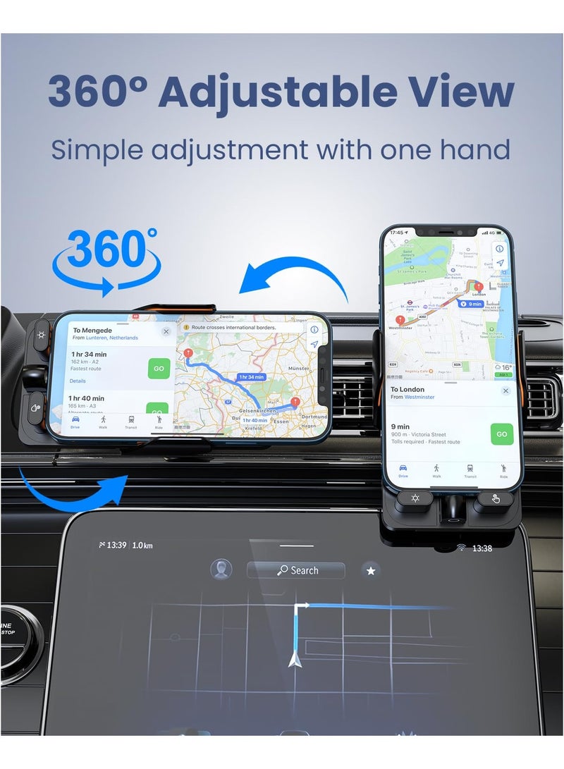 SYOSI Wireless Car Charger, Fast Charging Phone Holder, 3 in 1 Phone Mount Auto Clamping Car Accessories, Compatible with iPhone 15 14 13 12 11 Xs XR, Samsung S23 Ultra S22 S21 S20/S10+ S9+ Note 9, Black - Image 5