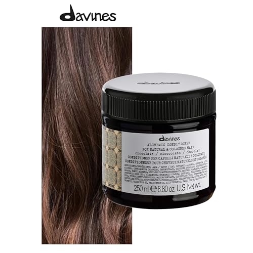 Davines Alchemic Conditioner Chocolate Color Depositing Cream for Dark Brown Black Hair Intensifies Hydrates Brunette Tones with Jojoba Oil 845 Fl Oz - Image 3