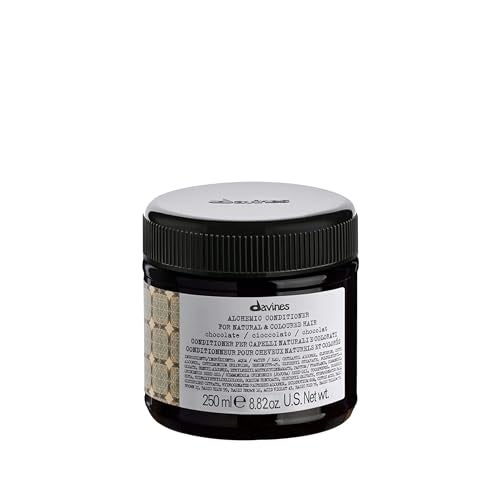 Davines Alchemic Conditioner Chocolate Color Depositing Cream for Dark Brown Black Hair Intensifies Hydrates Brunette Tones with Jojoba Oil 845 Fl Oz - Image 1